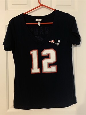 シャツ Tom Brady 12 New England patriots Women NFL Tom Brady Women's Jersey T Shirt #12 England Patriots Super