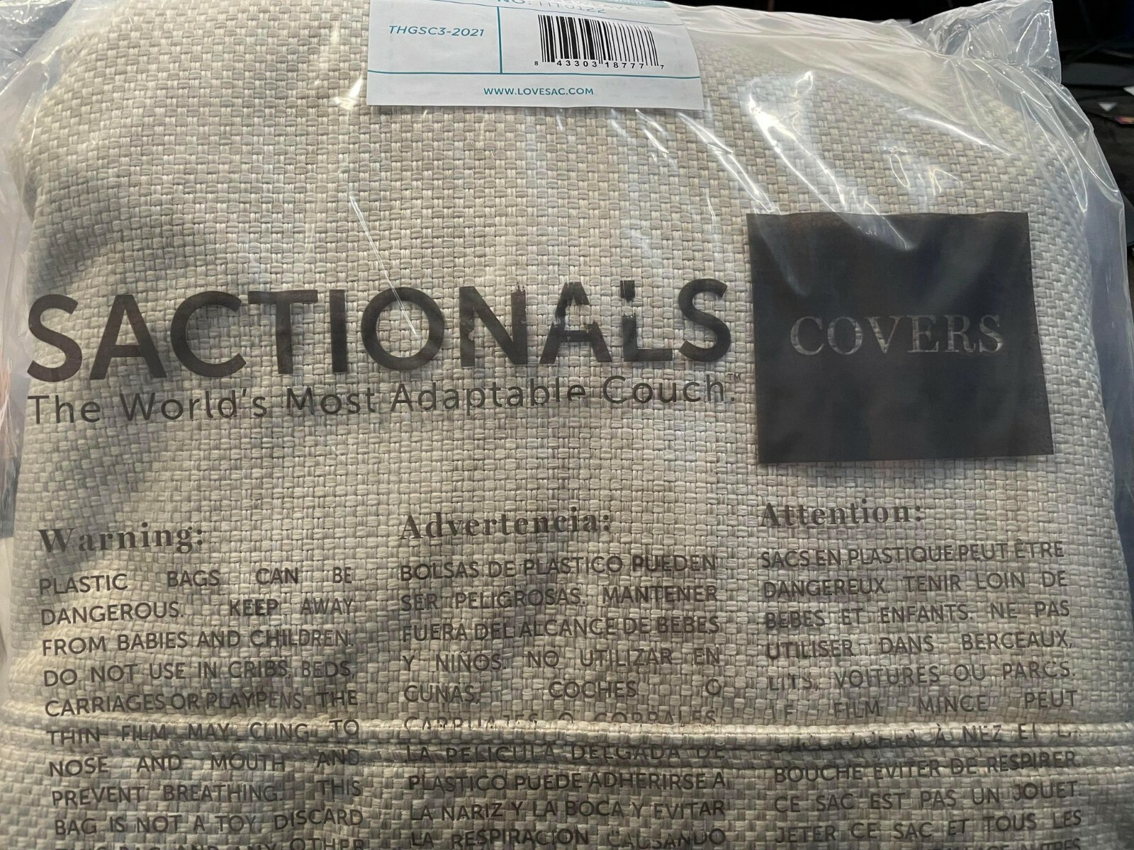 LoveSac Sactional SEAT COVERS 1 SET NATURAL CROSSWEAVE HT0122 843303187777  | eBay