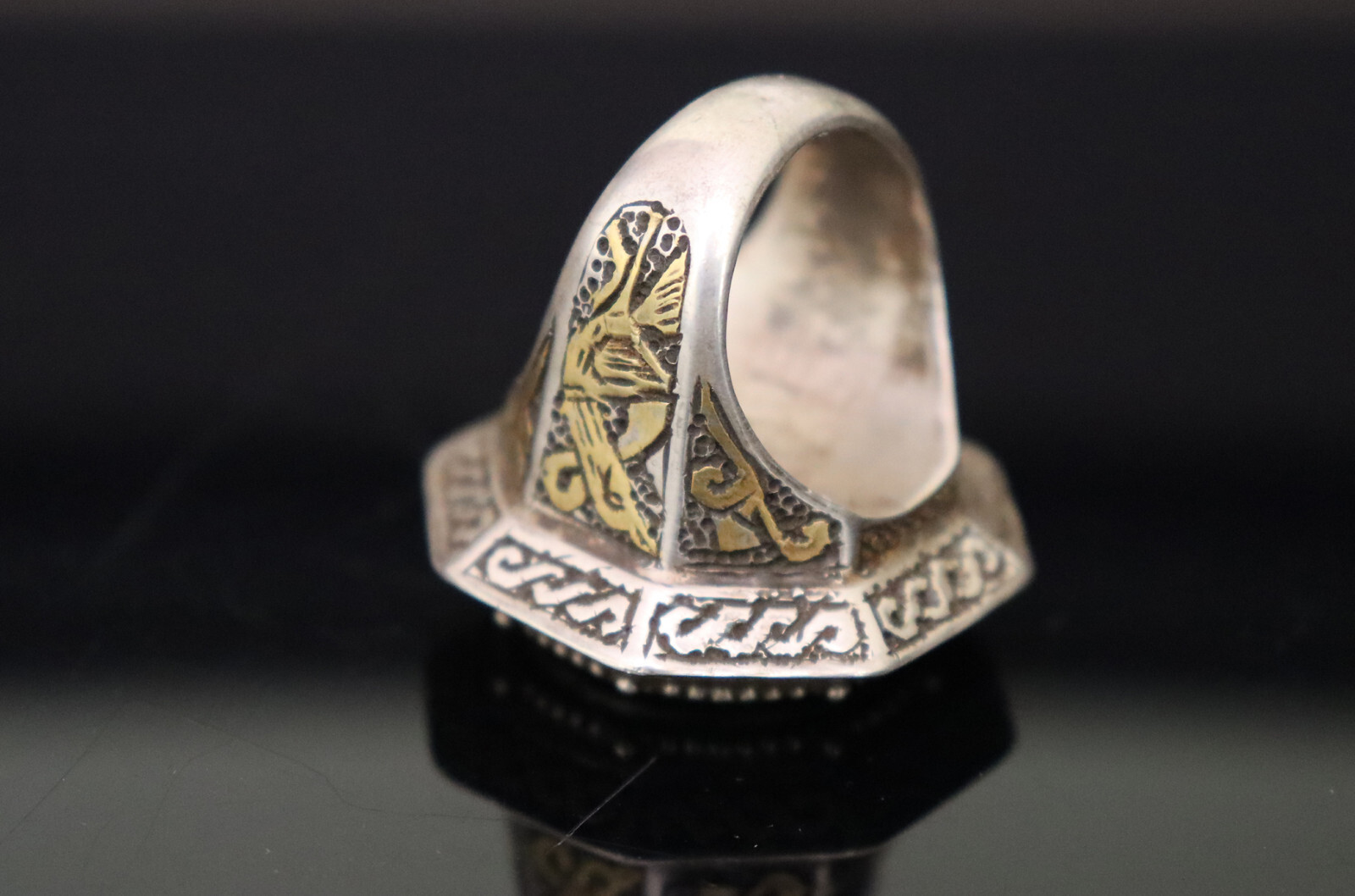 Orient Turkmen solid silver hematite signet ring … - image 15