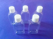 5 x Empty 50ml Plastic Pet Bottles Screw Caps Alcohol Travel Bottles Hand Gel UK