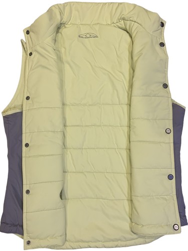 Sun Mountain Reversible Puffer Vest Neon/Gray Snap Front Quilted Alpine Sz L EUC - Bild 5 von 8