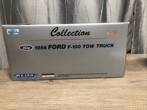 Welly 1:18 Diecast Truck Ford 1956 F-100 Tow Truck Dark Blue NEW - Picture 6 of 8