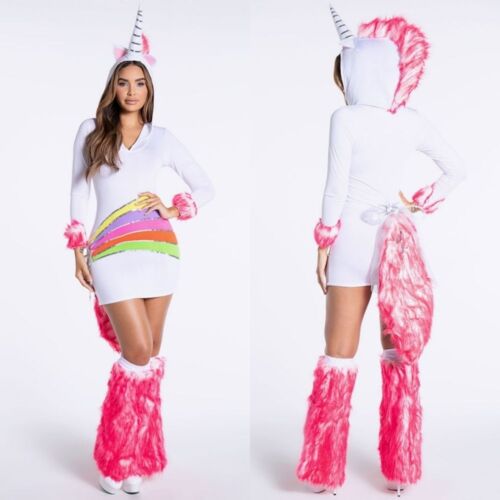 NEW Party King Rainbow Pink Unicorn Costume Set Size Small Yandy Mythical
