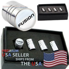 Ford FUSION Logo Emblem Valve Stem Caps Cars Chrome Tires Wheels USA