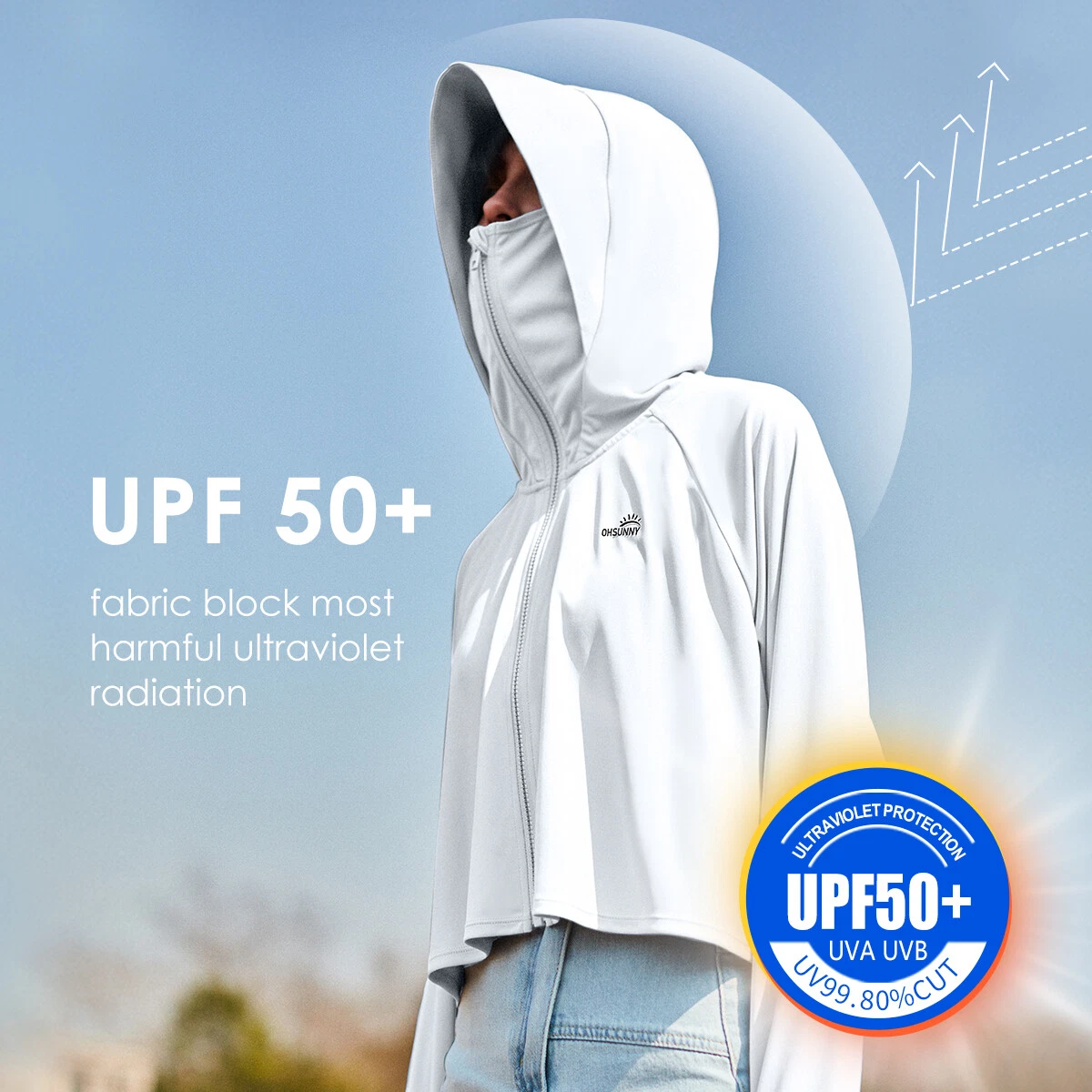 OHYOGA Women's Sun Protection Hoodie Sport Cycling Coat Anti UV Clothing  UPF 50+