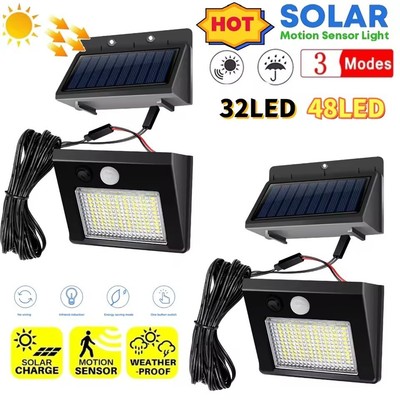 32/48 LED Solar Wall Light PIR Motion Sensor Outdoor IP65 Waterproof Garden Lamp