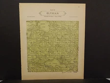 Minnesota Le Sueur County Map Elysian Township 1928 Dbl Side L10#83