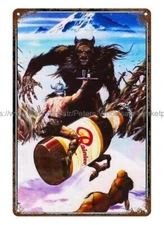 Beer Drink Sasquatch Monster Werewolf metal tin sign bardecors