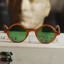 Men's green sunglasses Round Calibar Green Sunglasses johnny depp gold glasses