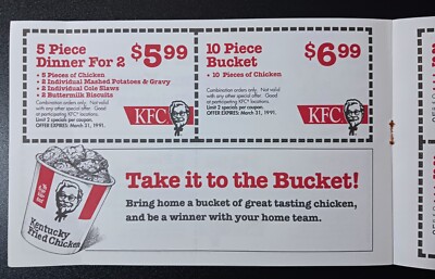 Vintage Kentucky Fried Chicken KFC Coupon Booklet Promo Mailer EX