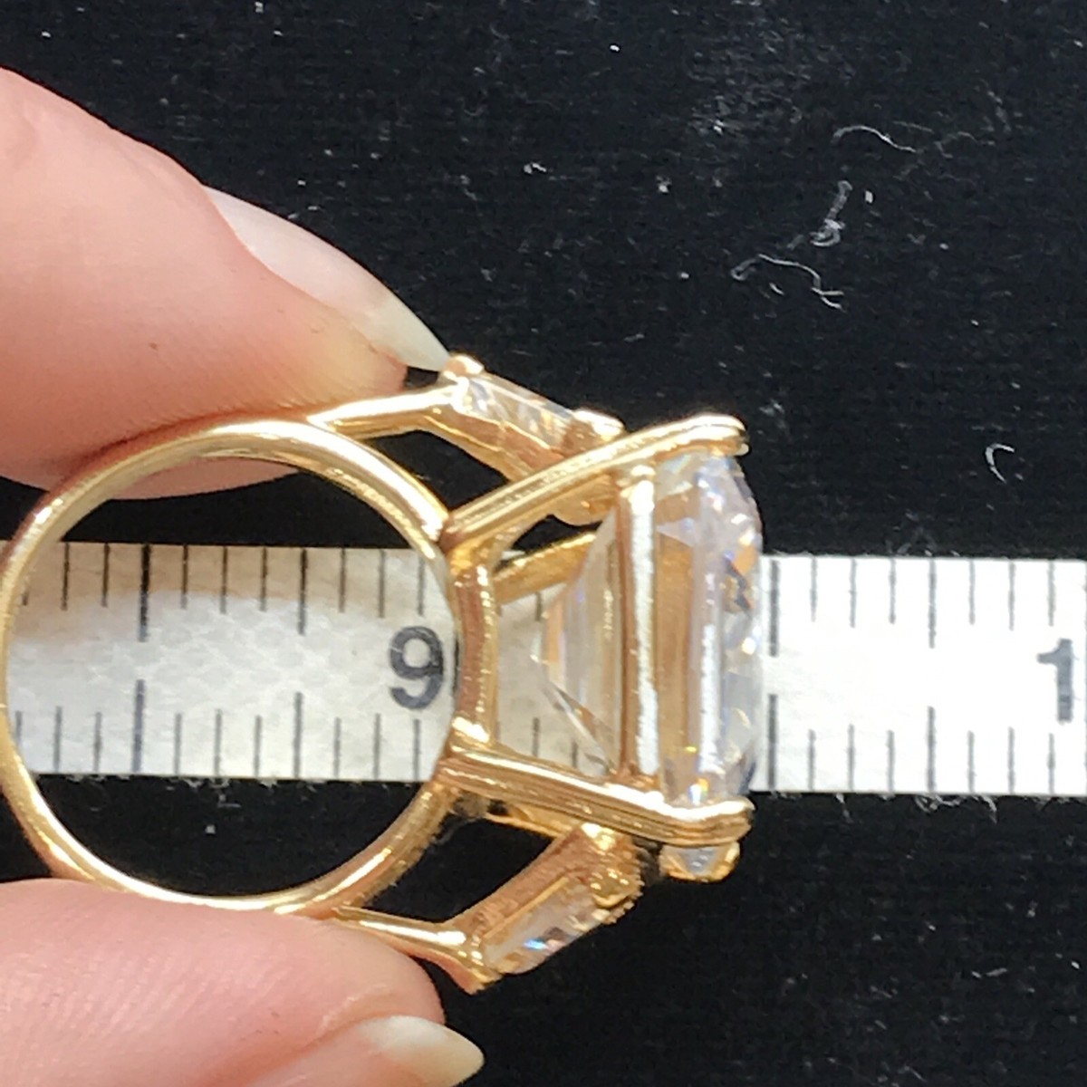 リンク　ヴィンテージ　18 k GF GE? Vintage 18K GE Gold Silver Cubic Zirconia Unisex Ring Size