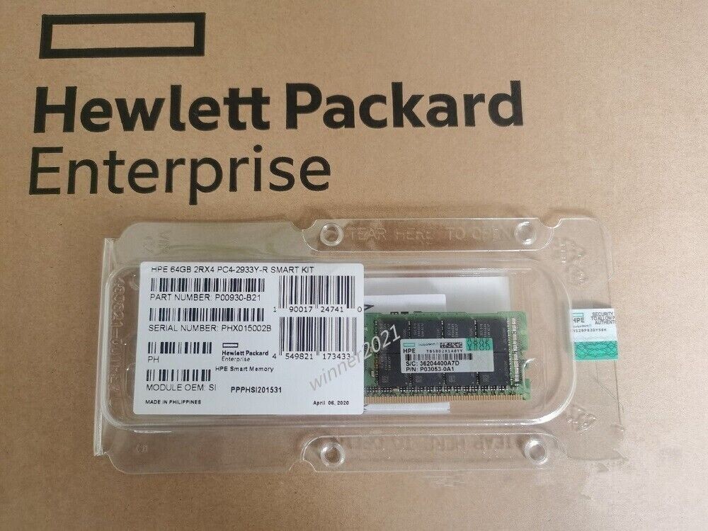 NEW P00930-B21 P03053-0A1 HPE 64GB 2Rx4 DDR4 PC4-2933Y RDIMM Server ...