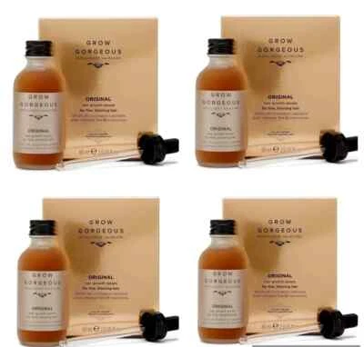 4x Grow Gorgeous Hair Growth Serum Original for Fine Thinning Density 60ml