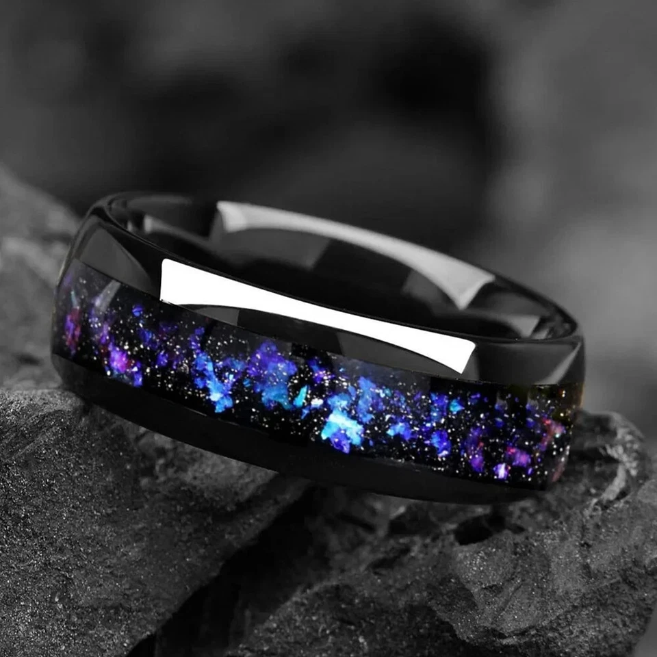 Орион — подходящий его и ее галактики вольфрама обручальное кольцо комплект для пар - Изображение 4 из 4