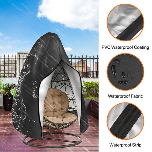 Egg Chair Cover Waterproof Heavy Duty Hanging Egg Chair Cover Garden Outdoor UK - Picture 8 of 18