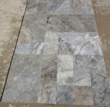SILVER TRAVERTINE FRENCH VERSAILLES PATTERN TILES 1/2" 
