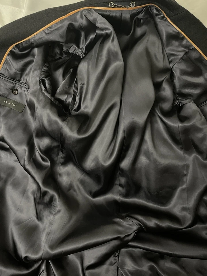 $3900 Gucci Men’s 100% Wool Overcoat Black Size US40 IT50 - Image 3 of 4