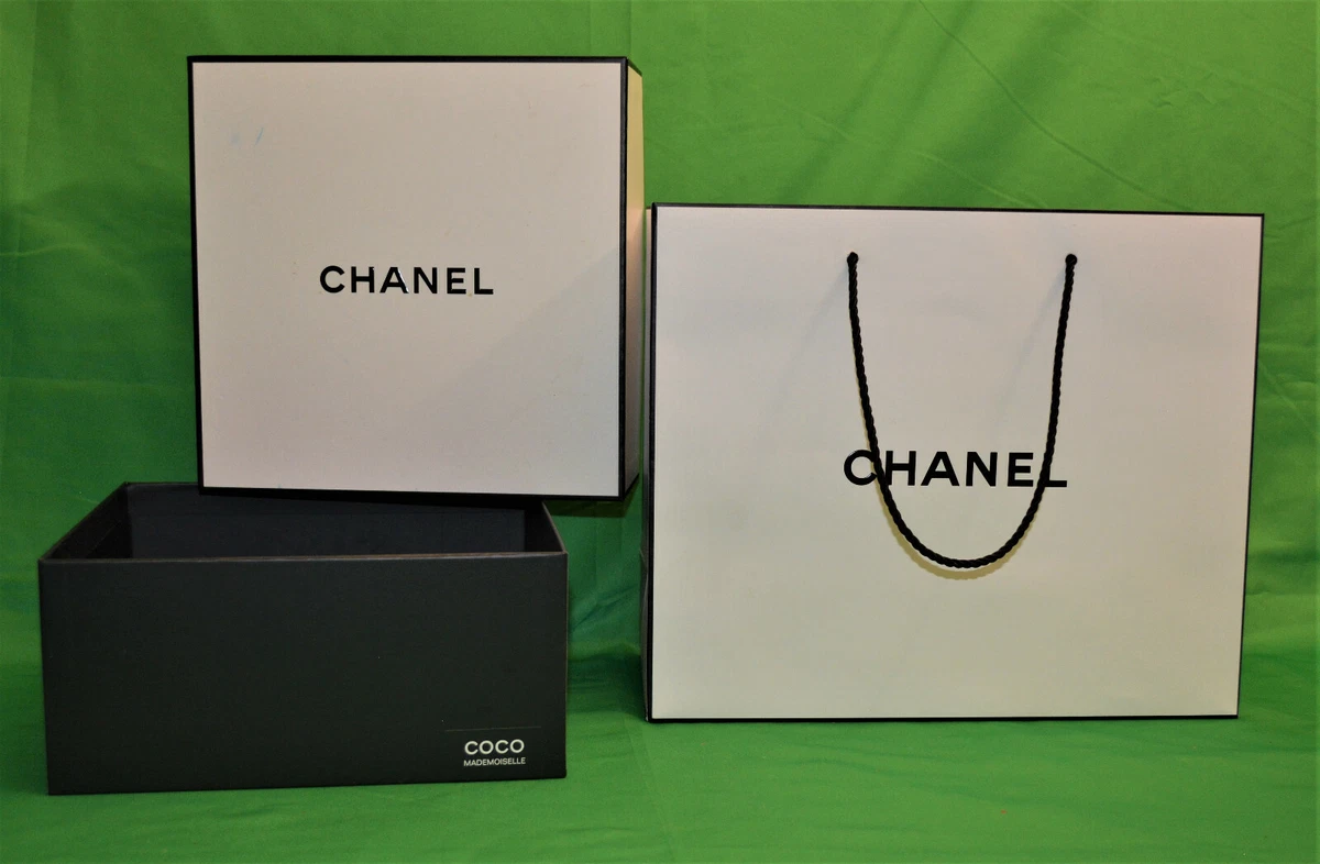 Chanel © Coco Mademoiselle Eau de Parfum empty large Signature Box 9x9x  w Bag