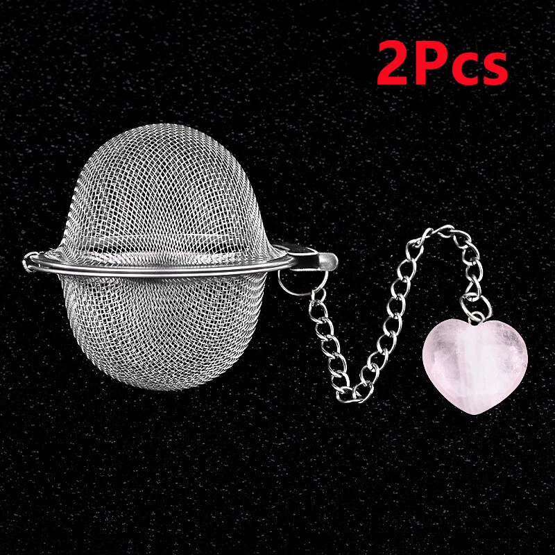 2Pcs Rose Quartz Heart Stainless Steel Tea Filter Strainer Ball Infuser HT2513
Opens in a new window