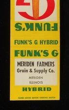 1950s Meriden Farmers Grain & Supply Co. Funk's G Hybrid Corn Meriden IL LaSalle