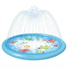 WOW SPORTS GIANT SPLASH PAD INFLATABLE 10' DIAMETER WADING POOL W/SPRINKLER