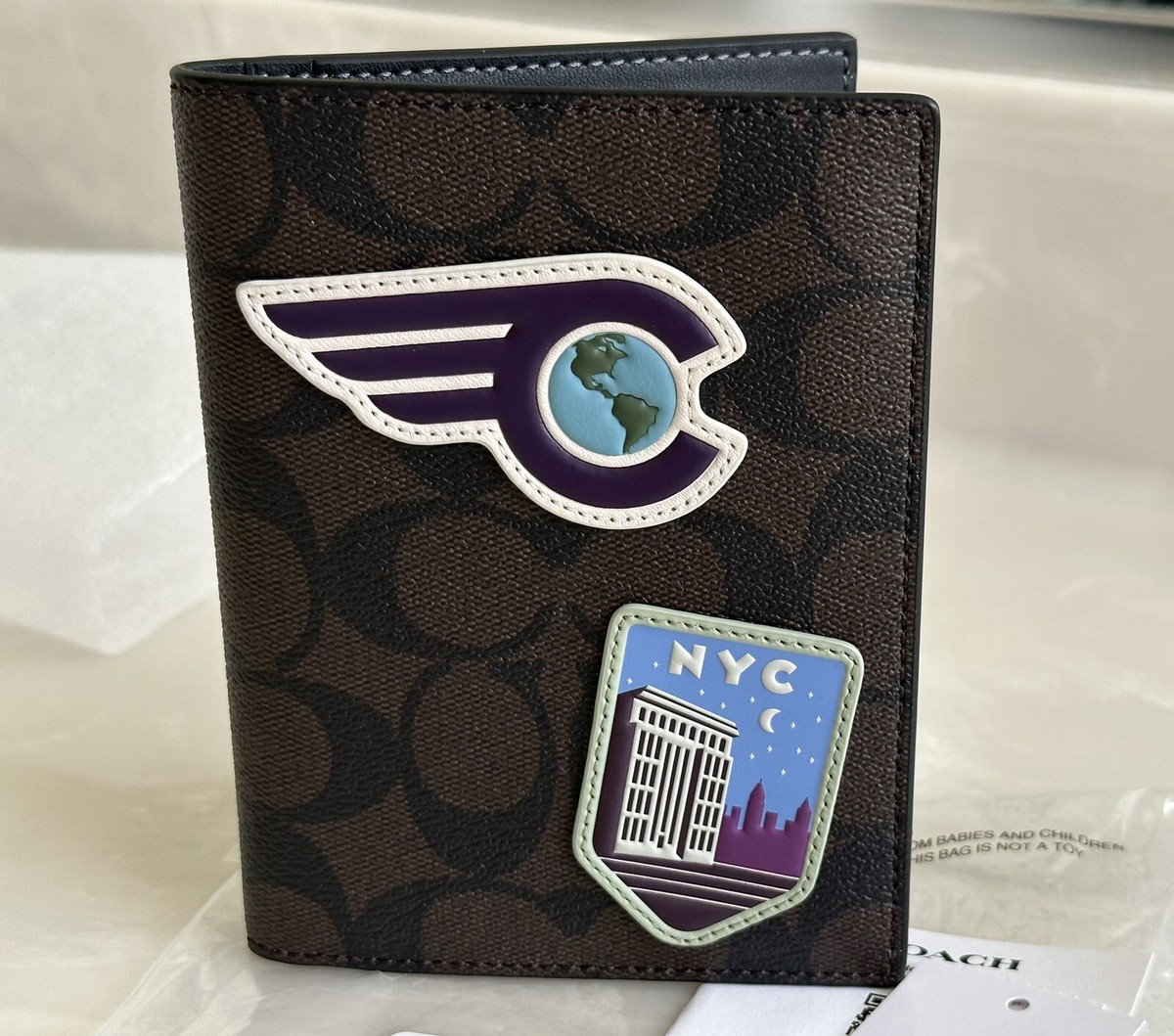 Coach Passport case w/ Travel patches signature 1283 for sale