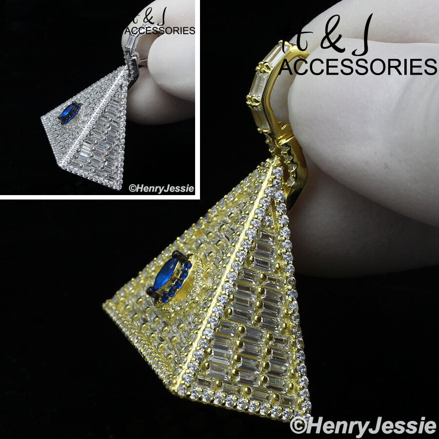 Unveiling The Secrets: Ancient Egyptian Pyramid Construction And Mysteries Revealed 10 925 Sterling Silver Gold Plated/Silver Icy Bling Blue Cz Pyramid Pendant*Ap312