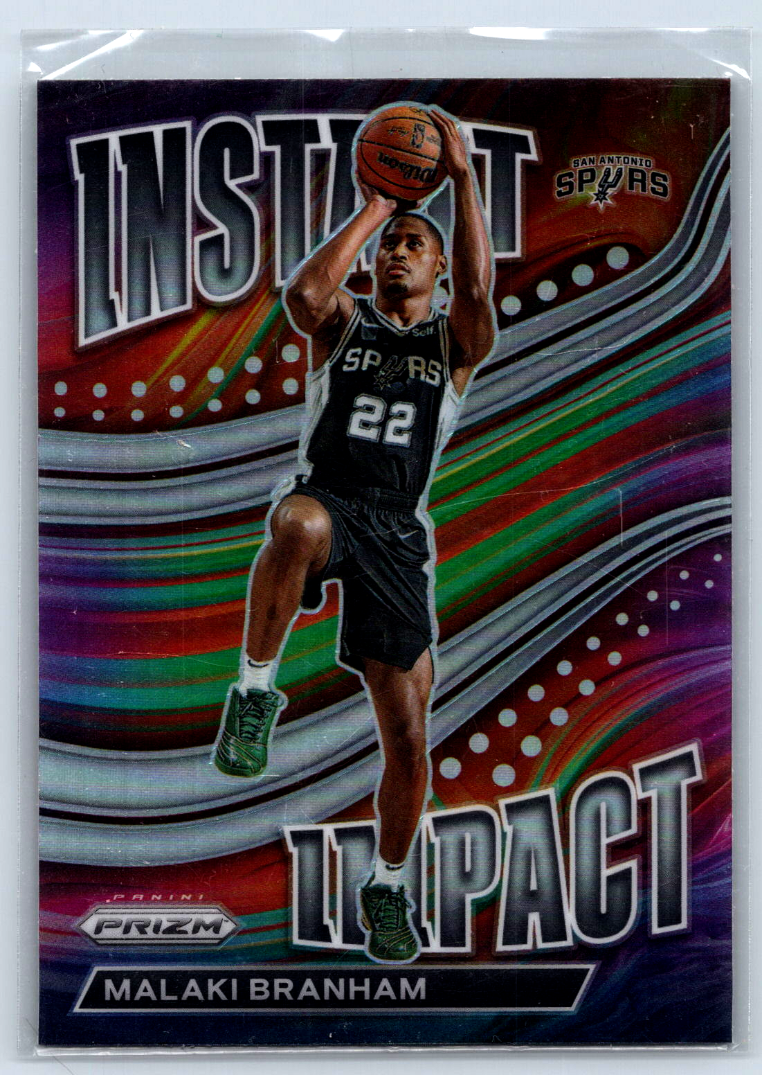 2022-23 Panini Prizm Instant Impact Silver Malaki Branham Spurs Rookie Card