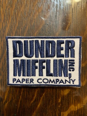 NBC The Office Dunder Mifflin Paper Company Box Logo Embroidered