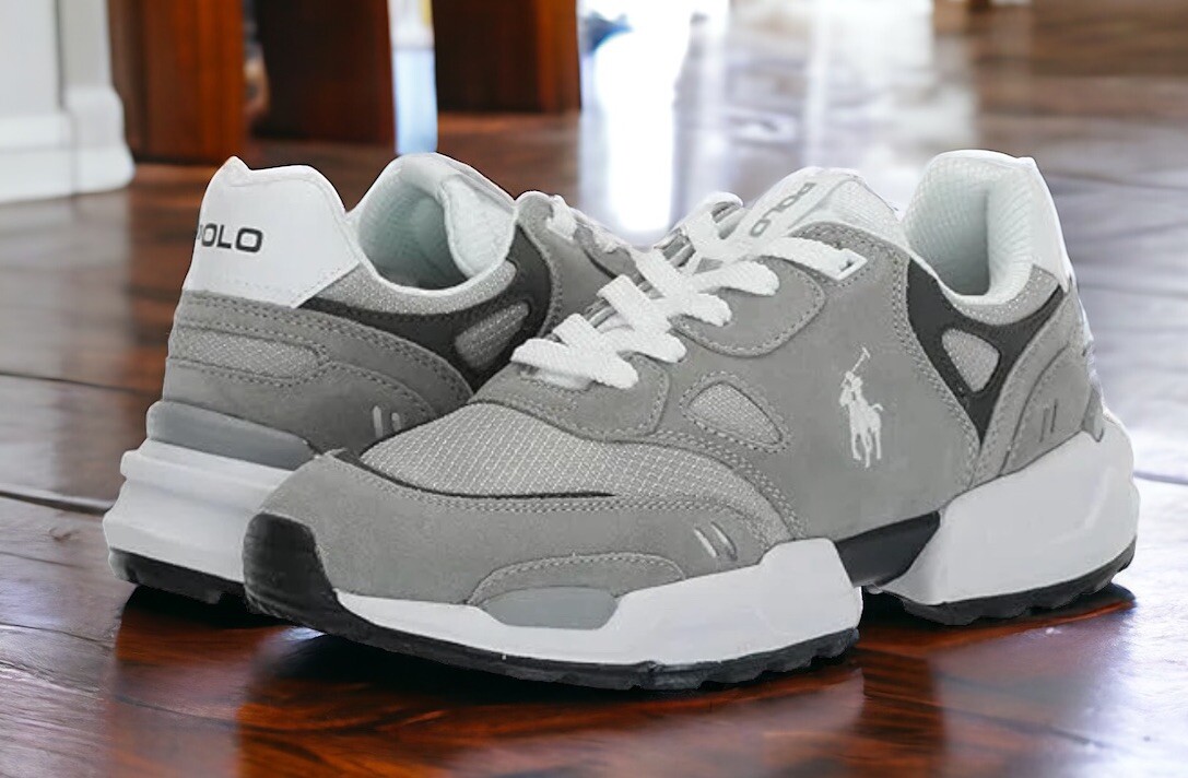 Polo Ralph Lauren RRL Gray Suede Mesh Jogger Shoes Mens 11 New
