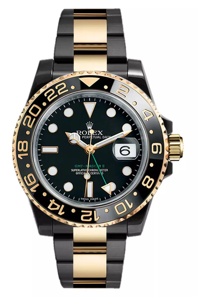 Rolex GMT-Master II 'Oro Black Edition' 18kt YG&v904L Black Bespoke DLC 116713LN