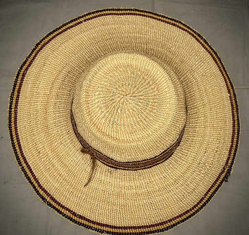 ๐ Gorgeous Vintage Bohemian Straw Fedora Natural Dyed Leather Strap Size S๐๏ธ - Picture 8 of 8