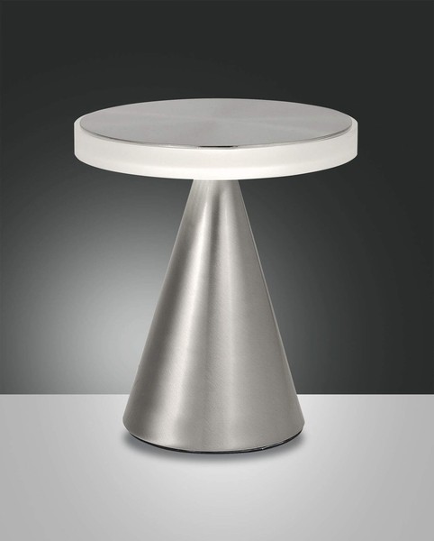Fabas Luce Led Tischleuchte Neutra Ø240Mm 12W Warmweiß Chromfarben Dimmbar-image