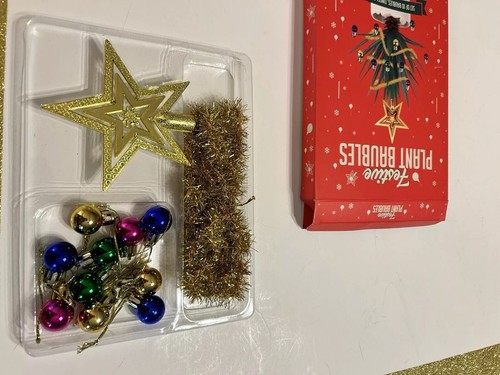 Festive Plant Baubles Christmas Decor for house plants NEW Tinsel Star Baubles - Picture 8 of 13