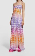 590 Anna Sui Pink Radiant Floral Ombre Strappy Self-Tie Maxi Dress Size 6