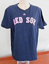 Majestic Woman's Blue & Pink Red Sox Nana Short Sleeve Pullover Top Size Medium