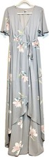 Show Me Your Mumu Sophia Wrap Maxi Wedding Bridesmaid Dress Flutter Sleeves M