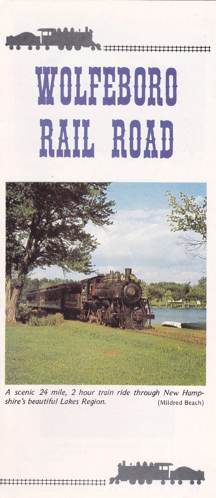c1980 Wolfeboro Rail Road Excursions New Hampshire Brochure
