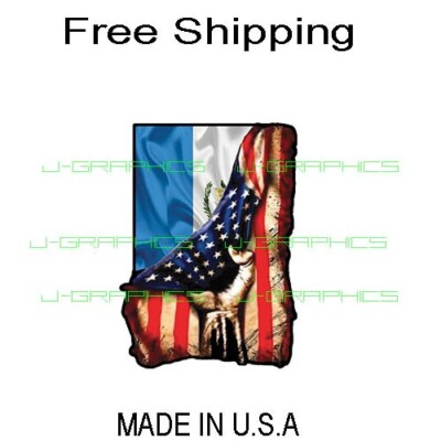 American Guatemala Flag Guatemalan Sticker Decal Hand Pulling USA America B