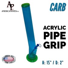 AMERICANPIPES™ 2X15" GRIP ACRYLIC HOOKAH WATER PIPE WIT A POKER MADE IN THE USA