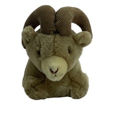 Vtg 1983 Dakin Big Horn Sheep Ram Plush Stuffed Animal Toy 7 Inch Brown