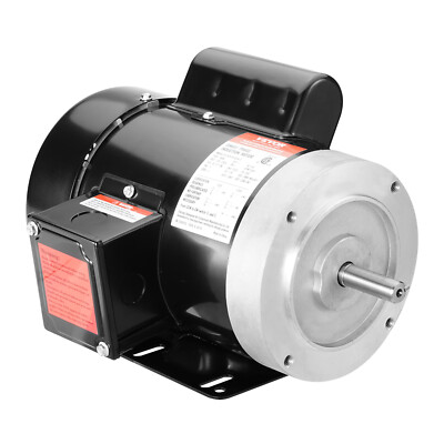 VEVOR 1HP Electric Motor 3450RPM 56C Frame 1 Phase 5/8'' Keyed Shaft 115V/230V 