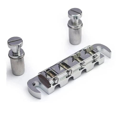 Chrome 4 String Bass WrapAround Tune O Matic Tailpiece Bridge