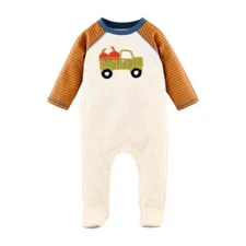 Mud Pie Kids Baby Boy Pickup Truck and Pumpkins Crochet Applique 1 Pc Autumn Set