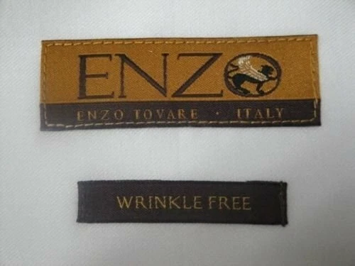 Camisa social masculina ENZO Itália branca sólida ajuste fino - Imagem 4 de 4