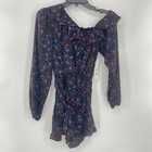 Aqua NWT One Shoulder Floral Romper Black Multi Small New with Tags Retail $78 — photo 2