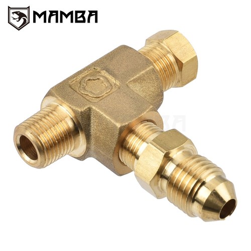 1/8" NPT x BSPT x NPT x 4AN Turbo Oil Pressure Gauge Tee Adapter