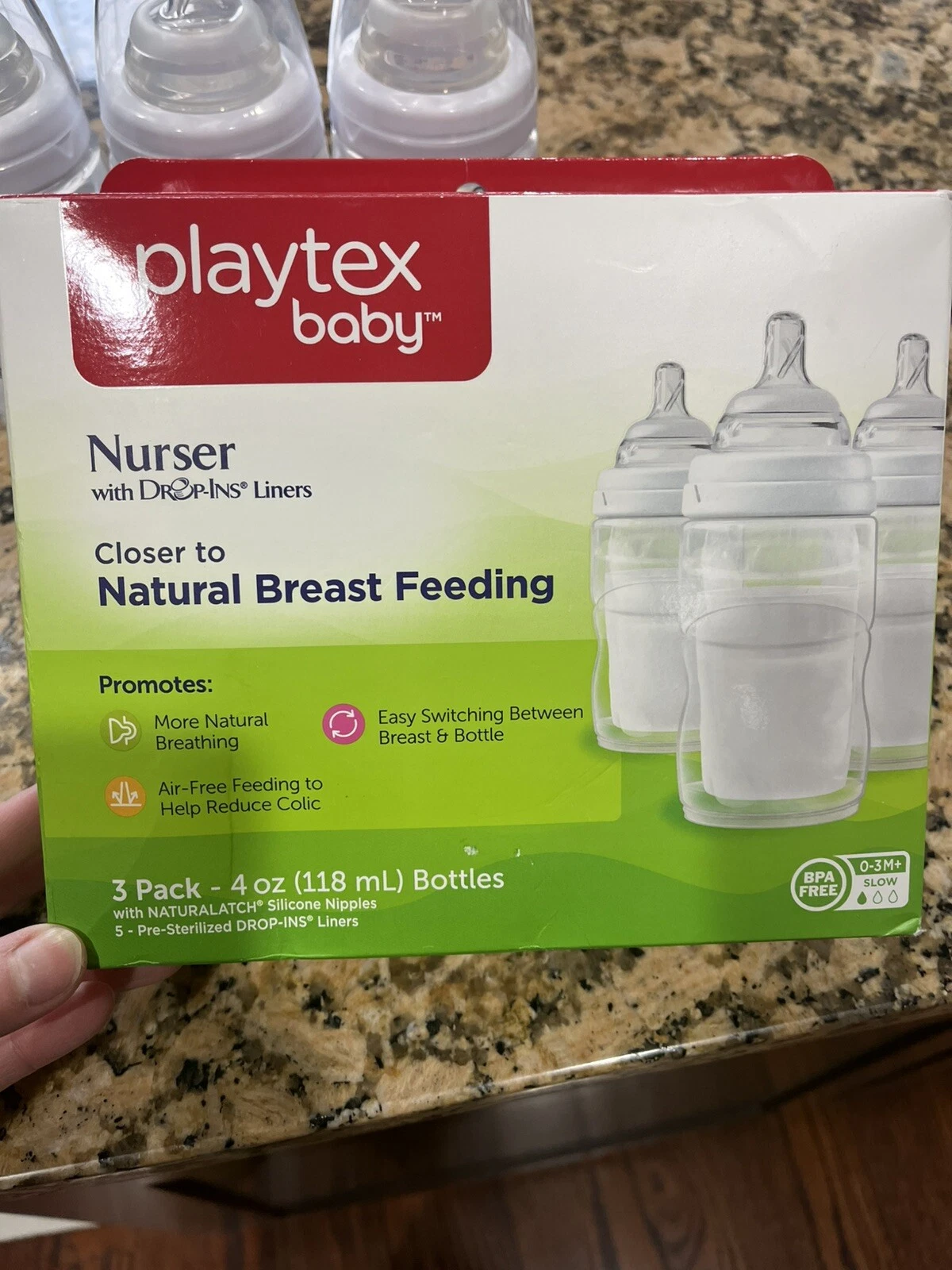 Playtex Drop-Ins Premium Designer Nurser 4 oz - 3 Pk