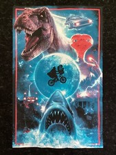 Universal Studios Jurassic Jaws ET Back To The Future 2 side T-shirt sz 2XL XXL