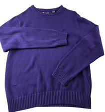 Vintage CHAPS Men  s XL Purple Long Sleeve Cable Knit Sweater